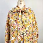 OttodAme Floral Print Shirt Dress Yellow Purple‎ Long Sleeve Button Down S Photo 13