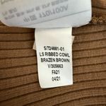 Gap  Ribbed Cowl Neck Sweater Mini Dress Women's Large Brazen Brown Cozy Knit Photo 14