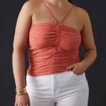 Pilcro Anthropologie  Ruched Ribbed Halter Coral Tube Top Size 1X Photo 2