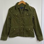 Jones New York Petite Dark Green Corduroy Jacket Women’s Size PP Button Down Photo 0