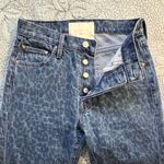 Mother Superior The Tomcat Raw Hem Ankle Jeans Sinister Leopard Print Sz 24💛 Blue Photo 4