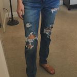 American Eagle AE Denim High Waisted Slim Jeans Destroyed Distressed 00S Photo 0