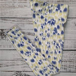 ALO YOGA Abstract Print Elastic Waistband Yoga Legging Pants White/Blue WMNS XS‎ White Photo 0