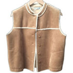 Valerie Stevens  Vest Faux Suede Fully Lined Sleeveless Jacket Size LP Photo 0