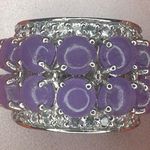 Purple Lavender Jade Sterling Silver 925 Band Ring Size 6 Photo 0