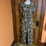 Vintage 80s Safari Jumpsuit Animal Print Boho Utility One Piece Photo 9