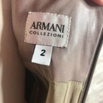 Armani Collezioni  Dress Womens 2 Lamb Leather Sleeveless Taupe Fitted Photo 8