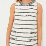Tuckernuck  Jackie Tweed Shift Dress S NWT Navy Stripe Bouclé Classic Sleeveless Photo 0