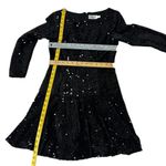 Eliza J Black Dress Skater Fit and Flare All Over Sequins Long Sleeves Size 4 P Photo 5