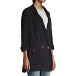 Free People Charley Linen Blazer In Midnight Photo 3