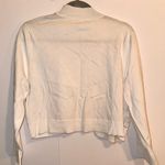 Calvin Klein Woman Cropped Knit See Through Cardigan White Laced-front Size XL Photo 3