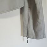 The Limited  Faux Leather Zip Moto Jacket Light Grey Size S Photo 6