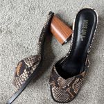 Miss Lola  Brown Heels with Snake Print Photo 2
