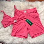 SheIn  Pink Ribbed Bralette and Shorts Set Photo 1