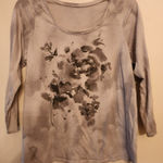 Womens smoked grey long sleeve blouses shirt size 1xl Gray Photo 0