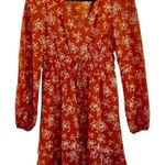 Bebop orange floral vneck ruffle skirt dress size small Photo 0