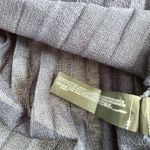 ZARA  Knit Blue Pleated Bell Sleeve Ruffle High Neck Semi Sheer Blouse Size M Photo 10