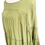 Cocomo Womens Peasant Blouse Tiered Shirt Moss Green Sleeves Plus Size 2X Photo 4