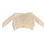 EL JEUNE VINTAGE JAPANESE CREAMY WHITE POMPOM ACCENT V NECK CARDIGAN SWEATER (L) Size L Photo 8
