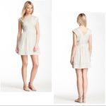 Anthropologie Tulle Cream Mesh Insert Cap Sleeve Mini Skater Dress XS Photo 1