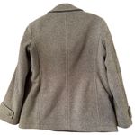 L.L.Bean  Women Gray Wool Double Breasted Peacoat Jacket Size 8 Petite Photo 2