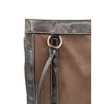 Sag Harbor Brown Shoulder Bag With Patent Leather Trim & Dual Handles Photo 3