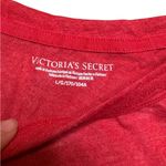 Victoria's Secret  “LOVE” Glitter Long Sleeve Sleep Shirt Sz Large - Red Silver Photo 1