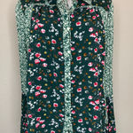 easel Boho Green Floral Bell Sleeve Flowy Blouse Naturecore Sz Large Photo 0