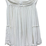 Free People  Smocked Boho Strapless Top Sz S White Distressed Bandeau‎ Flowy Y2K Photo 0