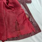 Etienne Aigner Vintage 100% Leather Double Breasted Oxblood Trench Coat Jacket Photo 10