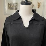 Vintage 70s Corliss Split Neck Tunic Sweater Black M L Size M Photo 1