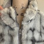 Faux Fur Reversible Sleeveless Vest Size XL Gray Photo 2