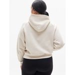 Athleta [] Bone Cream Forever Fleece 1/2 Zip Cropped Hoodie Long Sleeve Size XL Photo 1
