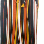 ZARA  Size Small Striped Tie Waist Cropped Belted Wide‎ Leg Pants Photo 0