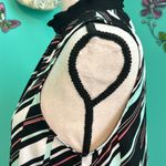 Elle  brand Multicolor Stripe Sleeveless with Pleats High Neck Blouse Photo 3