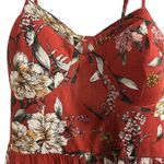 Xhilaration Women's XL Red Floral Sleeveless Jumpsuit Wide-Leg Casual Photo 1