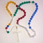 Vintage Colorful Beaded Crucifix Prayer Beads Necklace Photo 1