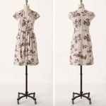 Anthropologie RARE Maeve Southward Stop Dress Deer Woodland Birds Animal Print 6 Photo 3