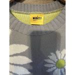 NEOITY Flower Knit Sweater Unisex One Size Mid Century Mod Stylers Harry Style Gray Photo 1