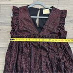 Judith March  Merlot Black Sequin Ruffle Sleeve Holiday Glow Babydoll Romper M Photo 9