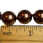 J.O.A. Vintage RIVERS Cocoa Brown Faux Pearl Beaded Single Strand Necklace 20” Photo 5