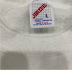 Jerzees Vintage White Christmas Bunny holiday cross stitch unisex sweatshirt L Photo 3