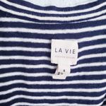 Rebecca Taylor La Vie  Black and White Striped V-neck Ruffle Tee Photo 3