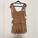 House of Harlow 1960 Corinne Shirred Ruffled Dress Size Small Gold Photo 6