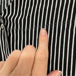 ZARA  Trafaluc Black & White Striped Long Sleeve Peplum Hem Button Front Shirt L Photo 3