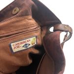 Carribean Joe Vintage Cheetah Corduroy Brown Shoulder Tote Purse Photo 6