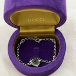 Gucci NWOT  Sterling Silver Black Mother of Pearl Heart Bracelet 17cm/6.7” Photo 0