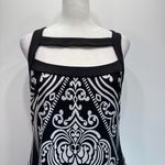 White House | Black Market Strappy Black & White Print Bodycon Tank Top WHBM Photo 5