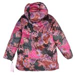 Avec Les Filles Reversible Thermal Hooded Puffer Jacket Paisley Olive XL NEW Photo 2