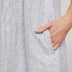 Faherty Isha 100% Linen Dress Blue Mini Stripe Pintuck WDS2119-BMT Bestseller Photo 3